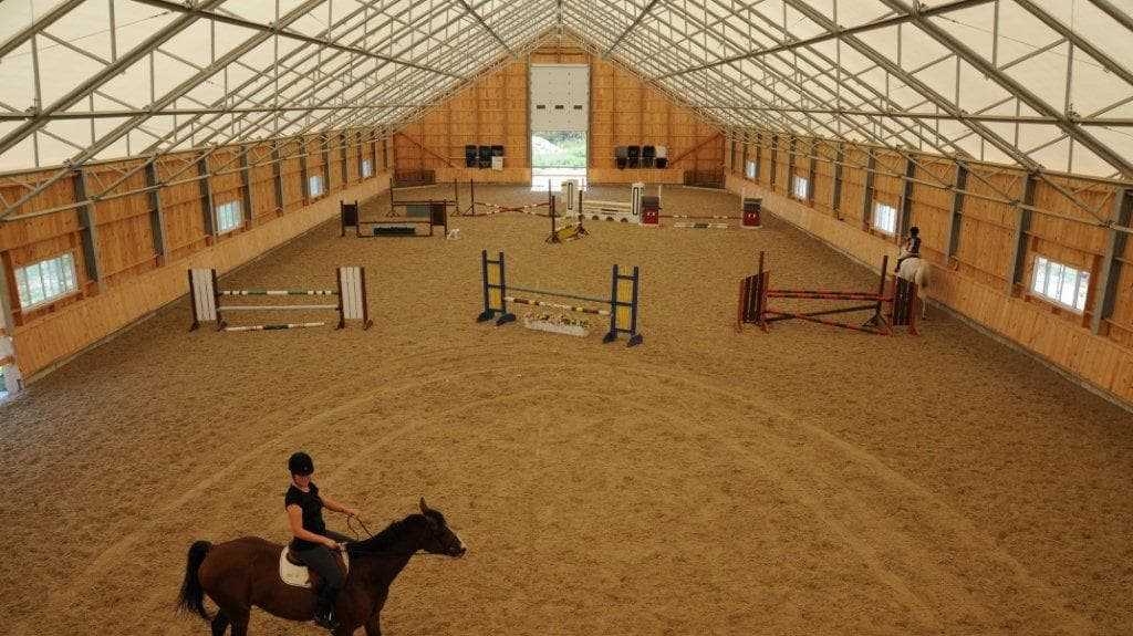 Fabric roof riding arena in Bolton, ON.